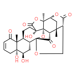 ChemSpider 2D Image | (1R,2S,5S,8S,9R,14R,15R,17R,18R,21S,24R,26S,27S)-5,14,15-Trihydroxy-2,9,26-trimethyl-3,19,23,28-tetraoxaoctacyclo[16.9.1.1~18,27~.0~1,5~.0~2,24~.0~8,17~.0~9,14~.0~21,26~]nonacos-11-ene-4,10,22,29-tetr
one | C28H32O11