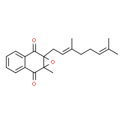 ChemSpider 2D Image | 1a-[(2E)-3,7-Dimethyl-2,6-octadien-1-yl]-7a-methyl-1a,7a-dihydronaphtho[2,3-b]oxirene-2,7-dione | C21H24O3