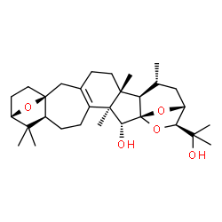 ChemSpider 2D Image | (1S,2R,3R,7S,12S,17R,18R,19R,22S)-22-(2-Hydroxy-2-propanyl)-3,8,8,17,19-pentamethyl-23,24,25-trioxaheptacyclo[19.2.1.1~9,12~.0~1,18~.0~3,17~.0~4,14~.0~7,12~]pentacos-4(14)-en-2-ol | C30H46O5