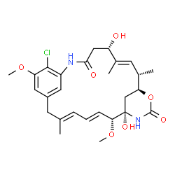 ChemSpider 2D Image | (3E,5E,7R,8S,12S,13S,14E,16S)-21-Chloro-8,16-dihydroxy-7,22-dimethoxy-3,13,15-trimethyl-11-oxa-9,19-diazatricyclo[18.3.1.1~8,12~]pentacosa-1(24),3,5,14,20,22-hexaene-10,18-dione | C27H35ClN2O7