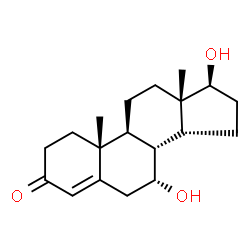 ChemSpider 2D Image | (7alpha,14beta,17beta)-7,17-Dihydroxyandrost-4-en-3-one | C19H28O3