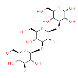 ChemSpider 2D Image | beta-D-Glucopyranosyl-(1->3)-beta-D-glucopyranosyl-(1->3)-alpha-D-glucopyranose | C18H32O16