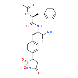 ChemSpider 2D Image | N-Acetyl-L-phenylalanyl-4-(1,1-dioxido-3-oxo-1,2-thiazolidin-5-yl)-L-phenylalaninamide | C23H26N4O6S
