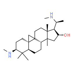 ChemSpider 2D Image | (3beta,5alpha,9xi,14xi,16alpha,20S)-4,4,14-Trimethyl-3,20-bis(methylamino)-9,19-cyclopregnan-16-ol | C26H46N2O