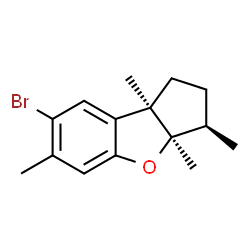 ChemSpider 2D Image | (3R,3aR,8bR)-7-Bromo-3,3a,6,8b-tetramethyl-2,3,3a,8b-tetrahydro-1H-benzo[b]cyclopenta[d]furan | C15H19BrO