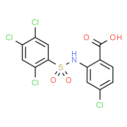 ChemSpider 2D Image | 4-Chloro-2-{[(2,4,5-trichlorophenyl)sulfonyl]amino}benzoic acid | C13H7Cl4NO4S