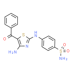 ChemSpider 2D Image | 4-[(4-Amino-5-benzoyl-1,3-thiazol-2-yl)amino]benzenesulfonamide | C16H14N4O3S2