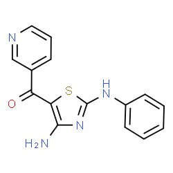 ChemSpider 2D Image | (4-Amino-2-anilino-1,3-thiazol-5-yl)(3-pyridinyl)methanone | C15H12N4OS