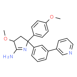ChemSpider 2D Image | 4-Methoxy-2-(4-methoxyphenyl)-2-[3-(3-pyridinyl)phenyl]-3,4-dihydro-2H-pyrrol-5-amine | C23H23N3O2