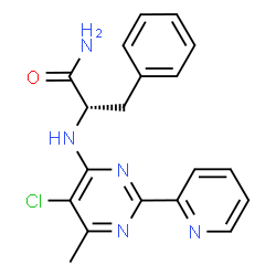 ChemSpider 2D Image | Nalpha-[5-Chloro-6-methyl-2-(2-pyridinyl)-4-pyrimidinyl]-L-phenylalaninamide | C19H18ClN5O