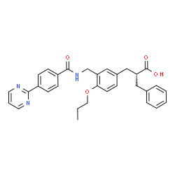 ChemSpider 2D Image | (2R)-2-Benzyl-3-[4-propoxy-3-({[4-(2-pyrimidinyl)benzoyl]amino}methyl)phenyl]propanoic acid | C31H31N3O4