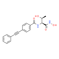 ChemSpider 2D Image | N-[(2S,3S)-3-Hydroxy-1-(hydroxyamino)-1-oxo-2-butanyl]-4-(phenylethynyl)benzamide | C19H18N2O4