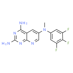 ChemSpider 2D Image | N~6~-Methyl-N~6~-(3,4,5-trifluorophenyl)pyrido[2,3-d]pyrimidine-2,4,6-triamine | C14H11F3N6