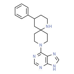 ChemSpider 2D Image | 4-Phenyl-9-(1H-purin-6-yl)-1,9-diazaspiro[5.5]undecane | C20H24N6