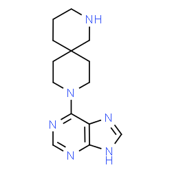 ChemSpider 2D Image | 6-(2,9-Diazaspiro[5.5]undecan-9-Yl)-9h-Purine | C14H20N6