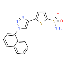 ChemSpider 2D Image | 5-(1-Naphthalen-1-Yl-1,2,3-Triazol-4-Yl)thiophene-2-Sulfonamide | C16H12N4O2S2