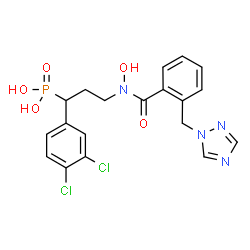 ChemSpider 2D Image | [1-(3,4-Dichlorophenyl)-3-{hydroxy[2-(1H-1,2,4-triazol-1-ylmethyl)benzoyl]amino}propyl]phosphonic acid | C19H19Cl2N4O5P