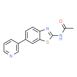 ChemSpider 2D Image | N-[6-(3-Pyridinyl)-1,3-benzothiazol-2-yl]acetamide | C14H11N3OS