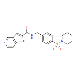 ChemSpider 2D Image | N-[4-(1-Piperidinylsulfonyl)benzyl]-1H-pyrrolo[3,2-c]pyridine-2-carboxamide | C20H22N4O3S