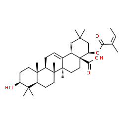 ChemSpider 2D Image | (3beta,22beta)-3-Hydroxy-22-{[(2Z)-2-methyl-2-butenoyl]oxy}olean-12-en-28-oic acid | C35H54O5