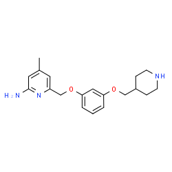 ChemSpider 2D Image | 4-Methyl-6-{[3-(4-piperidinylmethoxy)phenoxy]methyl}-2-pyridinamine | C19H25N3O2