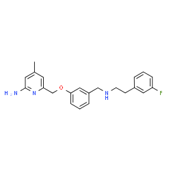 ChemSpider 2D Image | 6-{[3-({[2-(3-Fluorophenyl)ethyl]amino}methyl)phenoxy]methyl}-4-methyl-2-pyridinamine | C22H24FN3O