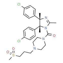 ChemSpider 2D Image | [(4S,5R)-4,5-Bis(4-chlorophenyl)-2,4,5-trimethyl-4,5-dihydro-1H-imidazol-1-yl]{4-[3-(methylsulfonyl)propyl]-1-piperazinyl}methanone | C27H34Cl2N4O3S