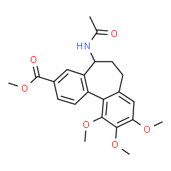 ChemSpider 2D Image | Methyl 5-acetamido-9,10,11-trimethoxy-6,7-dihydro-5H-dibenzo[a,c][7]annulene-3-carboxylate | C22H25NO6