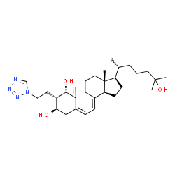 ChemSpider 2D Image | (1S,2S,3R,5Z,7E)-2-[2-(1H-Tetrazol-1-yl)ethyl]-9,10-secocholesta-5,7,10-triene-1,3,25-triol | C30H48N4O3
