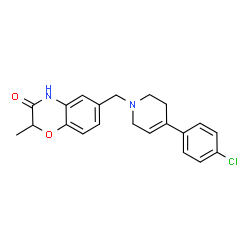 ChemSpider 2D Image | 6-{[4-(4-Chlorophenyl)-3,6-dihydro-1(2H)-pyridinyl]methyl}-2-methyl-2H-1,4-benzoxazin-3(4H)-one | C21H21ClN2O2