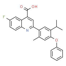ChemSpider 2D Image | 6-Fluoro-2-(5-isopropyl-2-methyl-4-phenoxyphenyl)-4-quinolinecarboxylic acid | C26H22FNO3