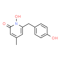 ChemSpider 2D Image | 1-Hydroxy-6-(4-hydroxybenzyl)-4-methyl-2(1H)-pyridinone | C13H13NO3