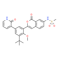 ChemSpider 2D Image | N-{3-[3-Tert-Butyl-2-Methoxy-5-(2-Oxo-1,2-Dihydropyridin-3-Yl)phenyl]-1-Oxo-1h-Isochromen-7-Yl}methanesulfonamide | C26H26N2O6S