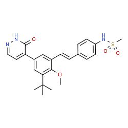 ChemSpider 2D Image | N-(4-{(E)-2-[3-Tert-Butyl-2-Methoxy-5-(3-Oxo-2,3-Dihydropyridazin-4-Yl)phenyl]ethenyl}phenyl)methanesulfonamide | C24H27N3O4S