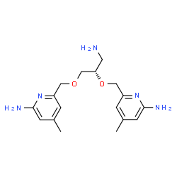 ChemSpider 2D Image | 6,6'-{[(2S)-3-Amino-1,2-propanediyl]bis(oxymethylene)}bis(4-methyl-2-pyridinamine) | C17H25N5O2