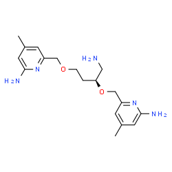 ChemSpider 2D Image | 6-[({(2S)-1-Amino-4-[(6-amino-4-methyl-2-pyridinyl)methoxy]-2-butanyl}oxy)methyl]-4-methyl-2-pyridinamine | C18H27N5O2
