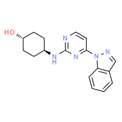 ChemSpider 2D Image | trans-4-{[4-(1H-Indazol-1-yl)-2-pyrimidinyl]amino}cyclohexanol | C17H19N5O