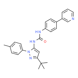 ChemSpider 2D Image | 1-[3-Tert-Butyl-1-(4-Methylphenyl)-1h-Pyrazol-5-Yl]-3-[4-(Pyridin-3-Yl)phenyl]urea | C26H27N5O