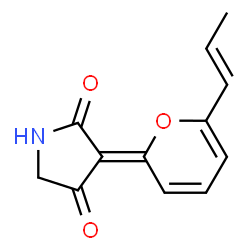 ChemSpider 2D Image | (3Z)-3-{6-[(1E)-1-Propen-1-yl]-2H-pyran-2-ylidene}-2,4-pyrrolidinedione | C12H11NO3