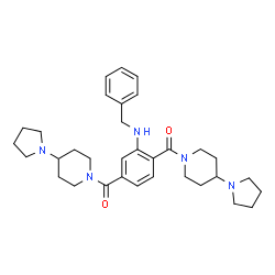 ChemSpider 2D Image | [2-(Benzylamino)-1,4-phenylene]bis{[4-(1-pyrrolidinyl)-1-piperidinyl]methanone} | C33H45N5O2