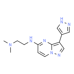 ChemSpider 2D Image | N,N-Dimethyl-N'-[3-(1H-pyrazol-4-yl)pyrazolo[1,5-a]pyrimidin-5-yl]-1,2-ethanediamine | C13H17N7