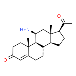 ChemSpider 2D Image | (11beta)-11-Aminopregn-4-ene-3,20-dione | C21H31NO2