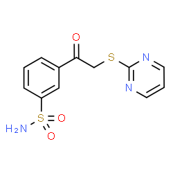 ChemSpider 2D Image | 3-[(2-Pyrimidinylsulfanyl)acetyl]benzenesulfonamide | C12H11N3O3S2