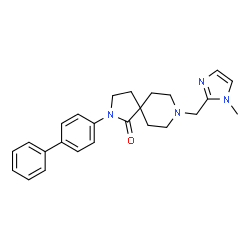 ChemSpider 2D Image | 2-(4-Biphenylyl)-8-[(1-methyl-1H-imidazol-2-yl)methyl]-2,8-diazaspiro[4.5]decan-1-one | C25H28N4O