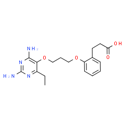 ChemSpider 2D Image | 3-(2-{3-[(2,4-Diamino-6-ethyl-5-pyrimidinyl)oxy]propoxy}phenyl)propanoic acid | C18H24N4O4