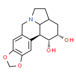 ChemSpider 2D Image | (1R,2S,12bS)-2,3,3a,4,5,7,12b,12c-Octahydro-1H-[1,3]dioxolo[4,5-j]pyrrolo[3,2,1-de]phenanthridine-1,2-diol | C16H19NO4