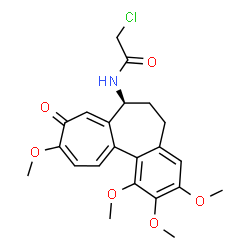 ChemSpider 2D Image | 2-Chloro-N-[(7S)-1,2,3,10-tetramethoxy-9-oxo-5,6,7,9-tetrahydrobenzo[a]heptalen-7-yl]acetamide | C22H24ClNO6