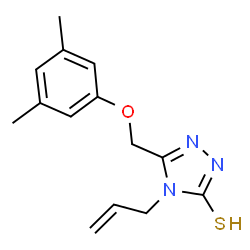 ChemSpider 2D Image | 4-Allyl-5-((3,5-dimethylphenoxy)methyl)-4H-1,2,4-triazole-3-thiol | C14H17N3OS