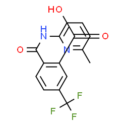 ChemSpider 2D Image | 2-[(6-Methyl-2-pyridinyl)carbamoyl]-5-(trifluoromethyl)benzoic acid | C15H11F3N2O3