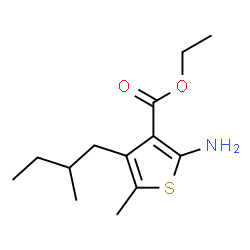ChemSpider 2D Image | Ethyl 2-amino-5-methyl-4-(2-methylbutyl)-3-thiophenecarboxylate | C13H21NO2S